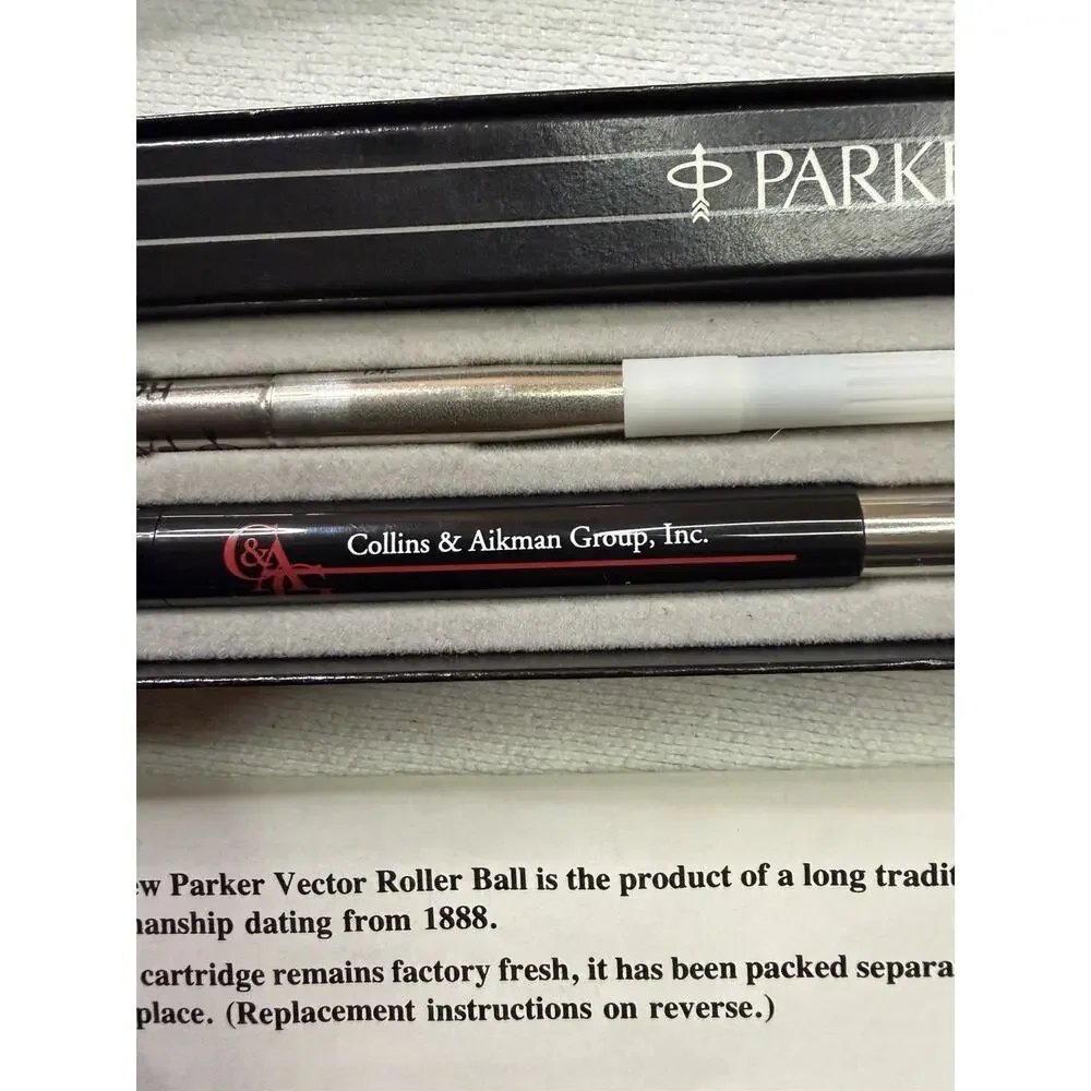 Parker Vector Rollerball Pen Gift Set Collins & Aikman Promo New In Box